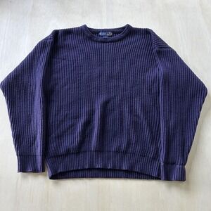 Vintage American Weekend Sweater Mens XL Purple Chunky Knit Crewneck Pullover